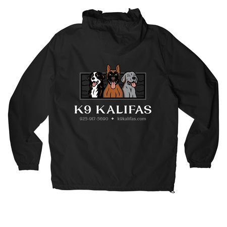 Train Your Dog Outdoor Collection, a Black Packable Anorak (back-view)