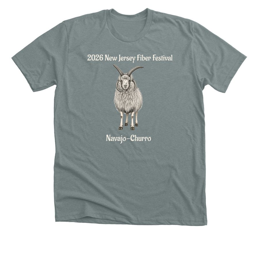 NJ Fiber Festival, a Heather Blue Storm Premium Unisex Tee