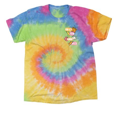 Goals & Good Vibes tie-dye butterfly #2, a Eternity Classic Tie Dye Tee (back-view)