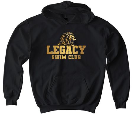 Primary Black and Gold, a Black Softstyle Youth Pullover Hoodie