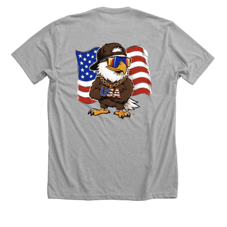 USA, a Athletic Heather Premium Unisex Tee (back-view)