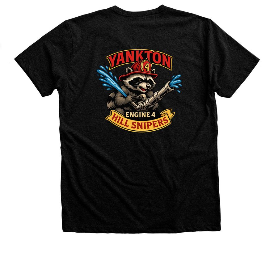 Hill Snipers, a Black Heather Premium Unisex Tee (back-view)