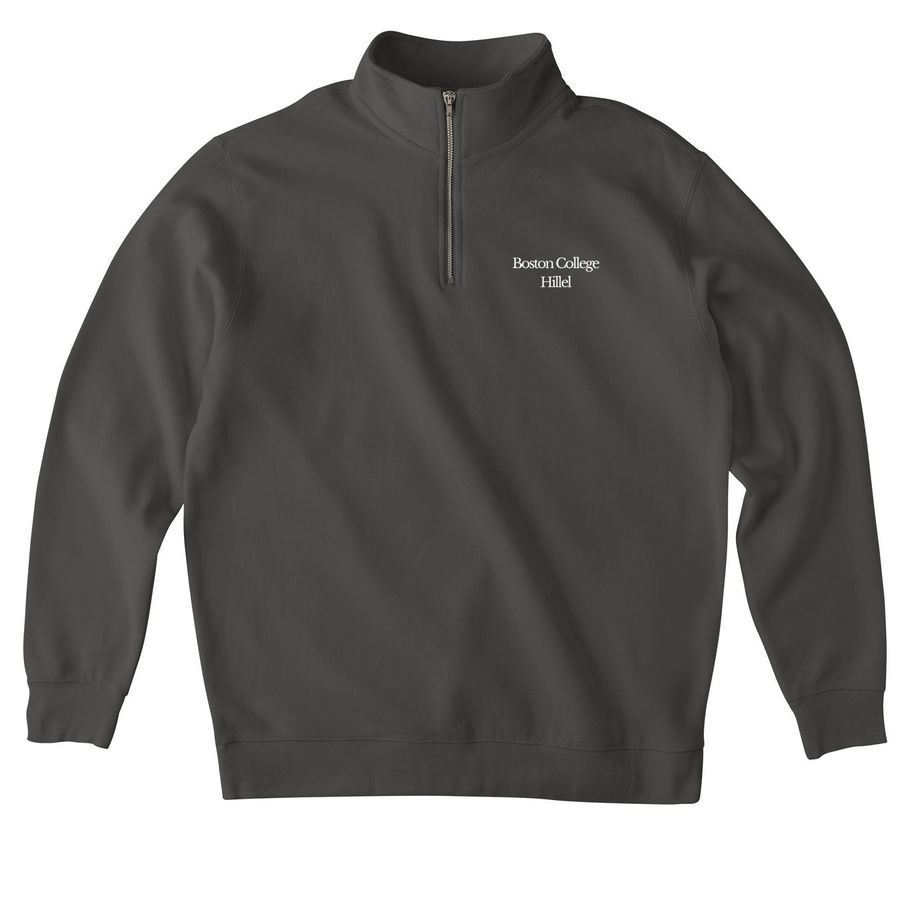BC Hillel - QZip Design, a Asphalt Midweight Quarter Zip Pullover