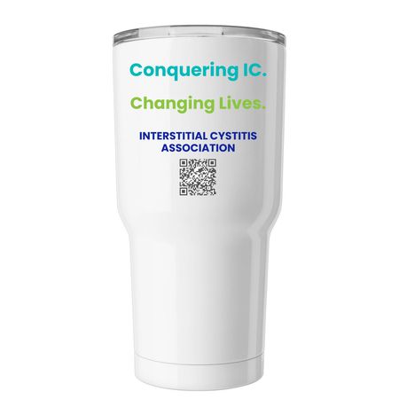 ICA Tumbler, a White Insulated Tumbler (back-view)