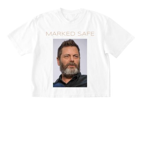 Nick Offerman, a White Comfort Colors Boxy Tee