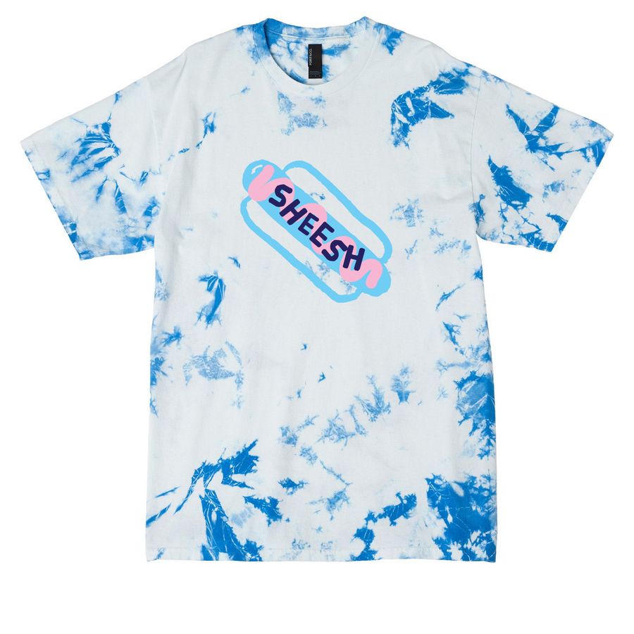 Sheesh Dog with Ketchup - Adult Shirt, a True Royal Crystal Tie Dye Tee