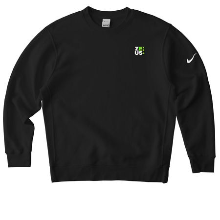 NEW MMH GREEN, a Black Nike Club Fleece Crewneck Sweatshirt
