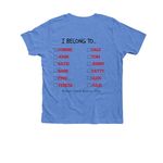 Youth Nametag Shirts, a Heather Columbia Blue Premium Youth Tee (back-view)