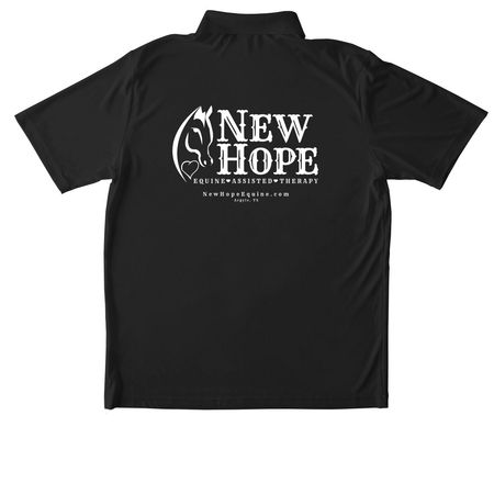New Hope Logo Athletic Collection, a Black Unisex Performance Polo (back-view)