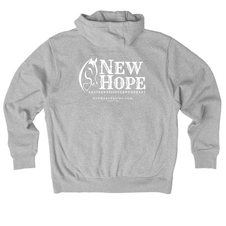 New Hope Logo Athletic Collection, a Dark Grey Heather Nike Club Fleece Zip Up Hoodie (back-view)