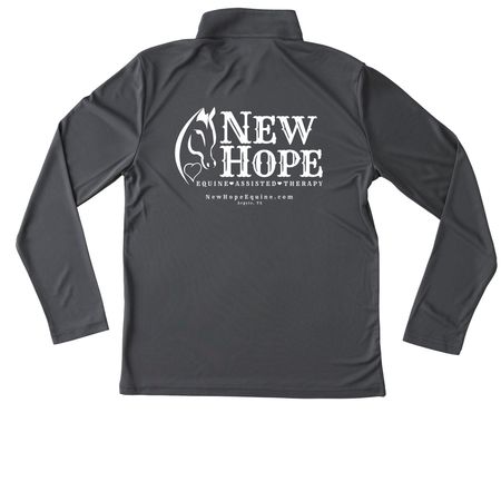 New Hope Logo Athletic Collection, a Iron Grey Youth Performance Quarter Zip Pullover