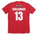 Schlesinger #13 - Tee, a Heather Red Premium Unisex Tee (back-view)