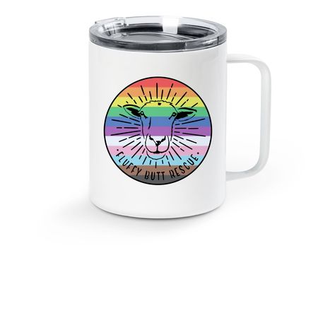Radiant Goldie LGBTQIA+ tumbler, a White Stainless Steel Travel Mug