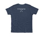 Yamassee War of 1715-1717, a Heather Navy Premium Youth Tee (back-view)