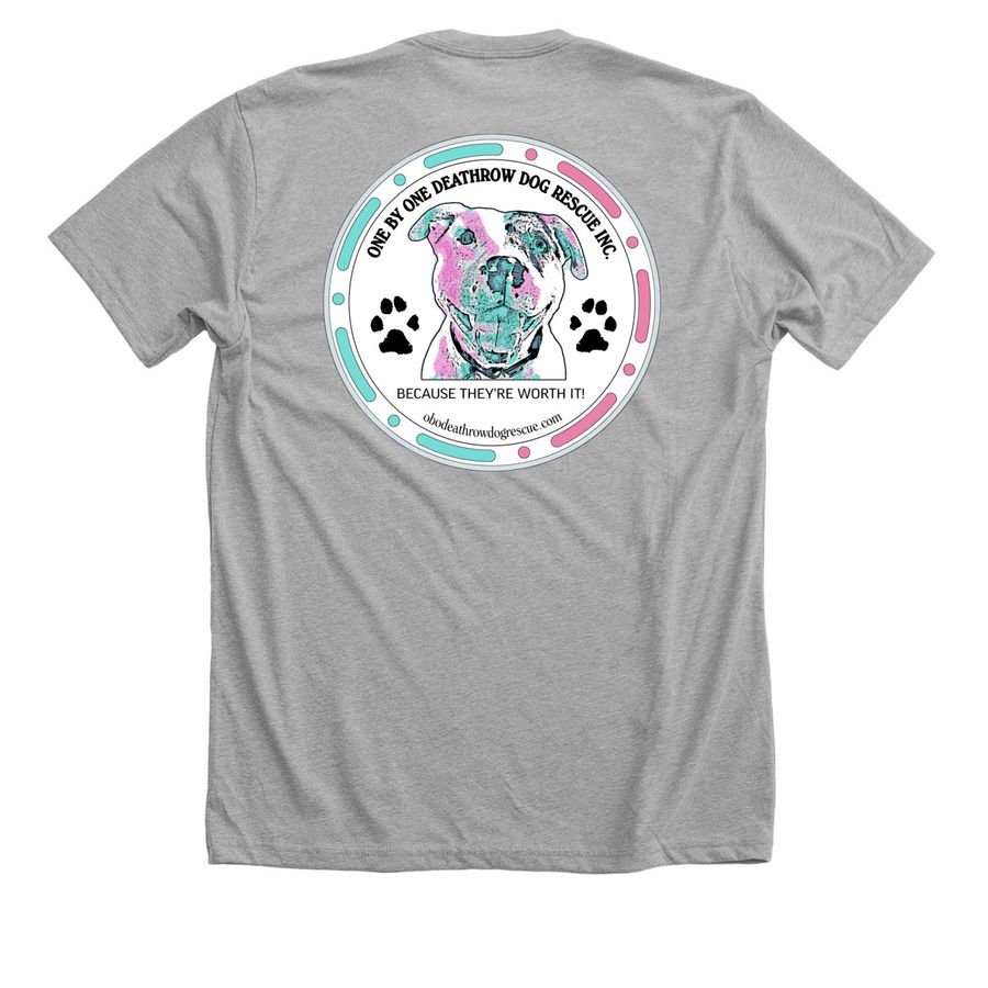 One By One Final Sale, a Athletic Heather Premium Unisex Tee (back-view)