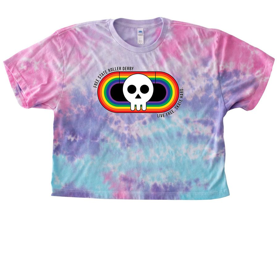 Derby Pride, a Cotton Candy Women's Tie Dye Cropped Tee