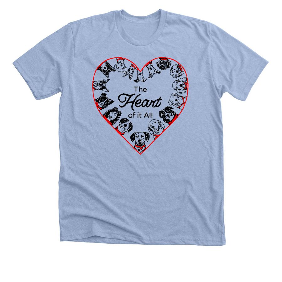 The Heart of it All (2026 Design), a Heather Baby Blue Premium Unisex Tee