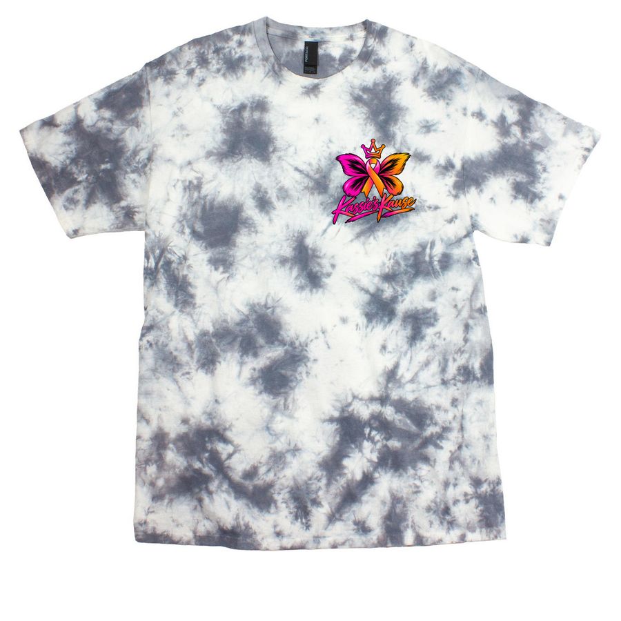 Kassies Kause- Endure, a Grey Crystal Tie Dye Tee