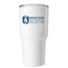 BISC Insulated Tumbler, a White Insulated Tumbler (back-view)