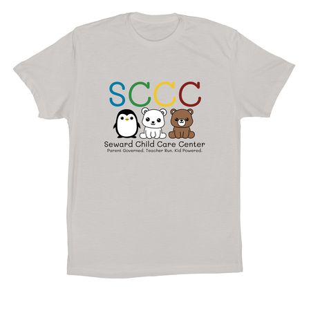 SCCC T-Shirts - Colorful Logo, a Solid Athletic Grey Premium Cotton Tee
