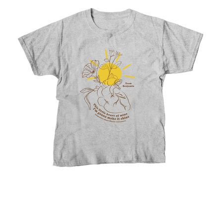 Team Benjamin Sunshine Heart, a Sport Grey Youth Unisex Tee