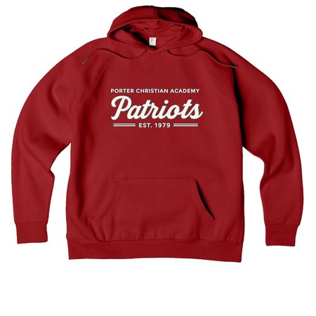 Red Spirit Patriot Hoodie, a Revolution Red Allmade Organic CVC Pullover Hoodie