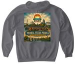 Peoria feeds Peoria, a Charcoal Gildan Softstyle Pullover Hoodie (back-view)
