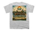 Peoria feeds Peoria, a Sport Grey Youth Unisex Tee (back-view)