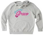 Amazing Grace | Design 1, a Cool Heather Grey Stanley/Stella Unisex Cruiser 2.0 Pullover Hoodie (back-view)