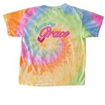 Amazing Grace | Design 1, a Eternity Youth Tie Dye Tee (back-view)