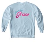 Amazing Grace | Design 1, a Chambray Comfort Colors Crewneck Sweatshirt (back-view)
