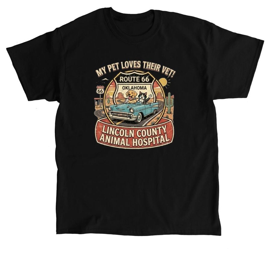 Celebrate your pet & Route 66!, a Black Classic Unisex Tee