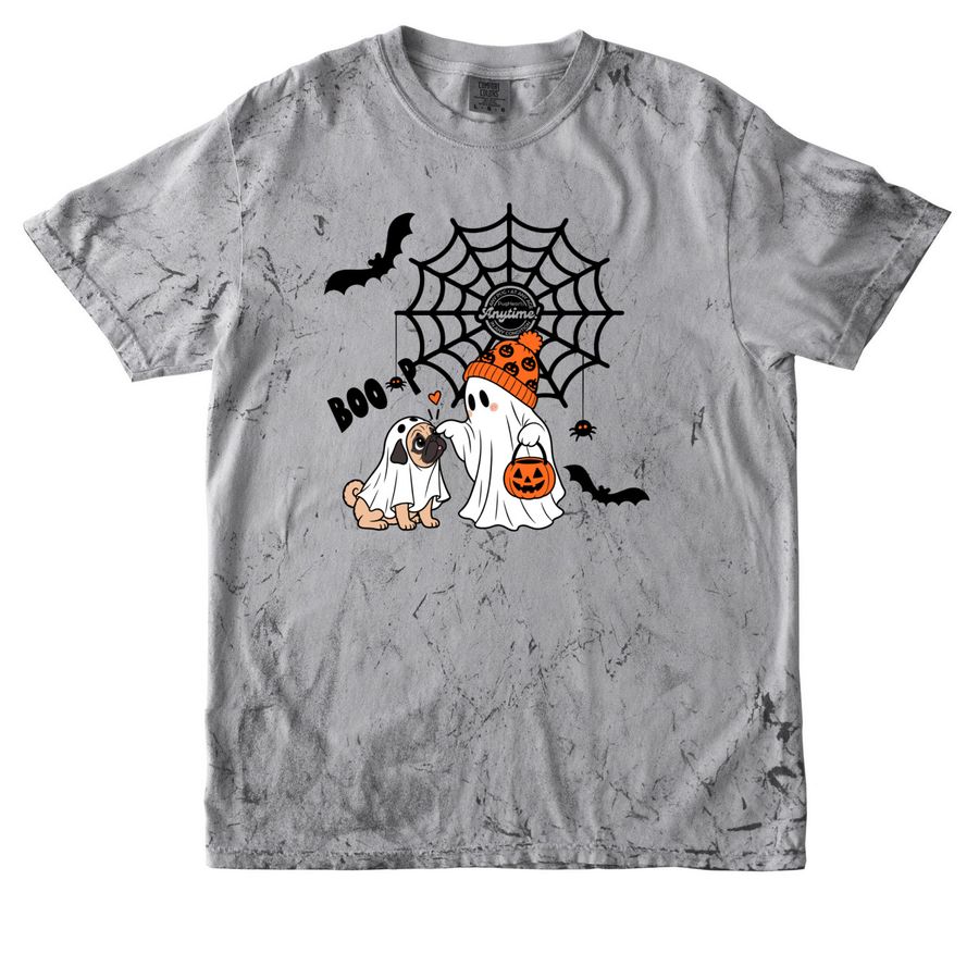 PugHearts Halloween Boop-Pug, a Smoke Comfort Colors Colorblast Tee