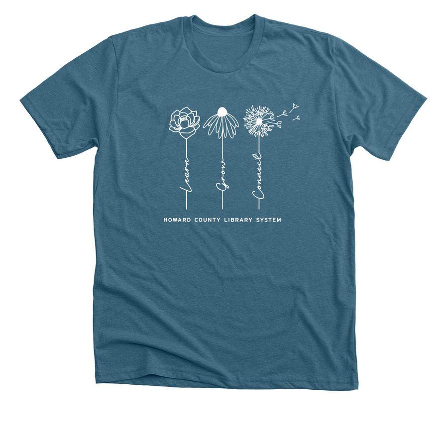 Growing Together Tops - White Print, a Heather Deep Teal Premium Unisex Tee