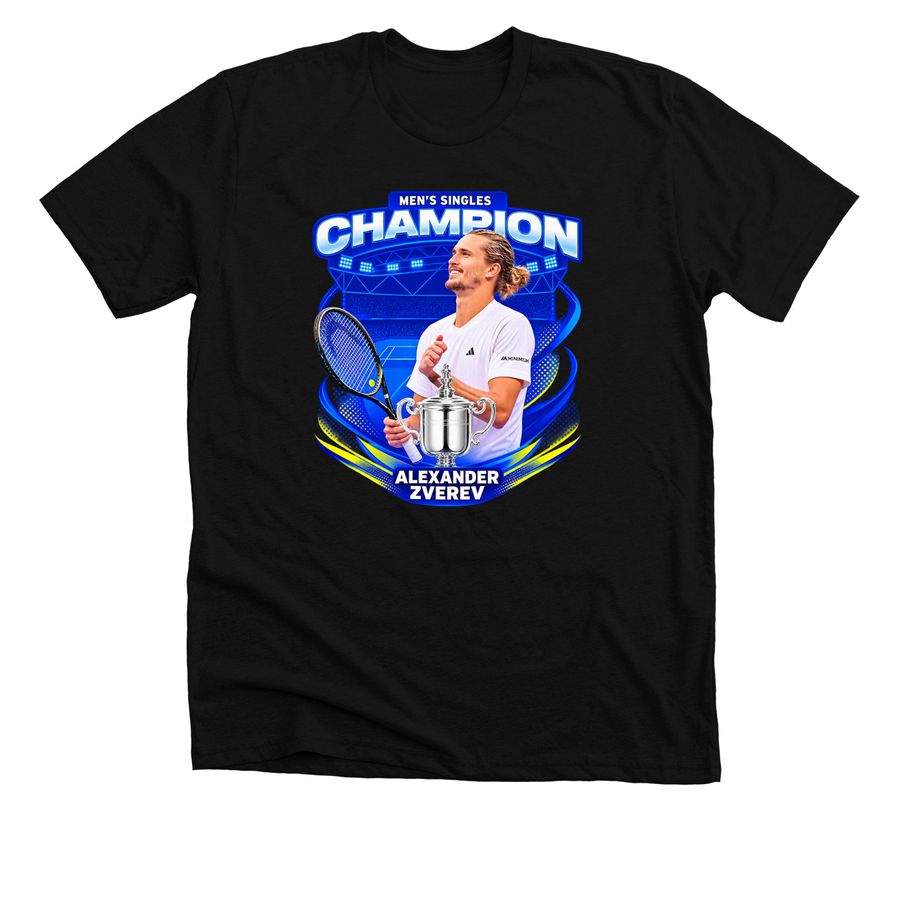 Official Alexander Zverev 2026 US Open Champi, a Solid Black Blend Premium Unisex Tee