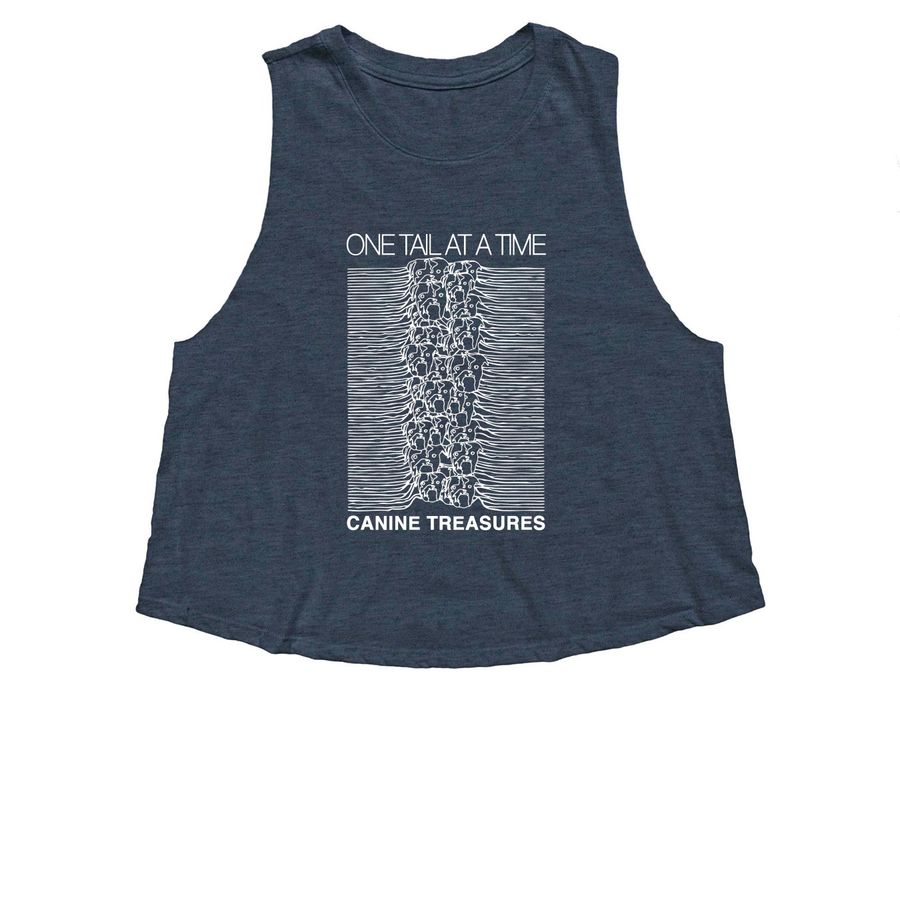 Canine Treasures, a Heather Navy Women's Cropped Racerback Tank