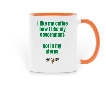 I like my coffee..., a Orange Two-Tone Ceramic Mug