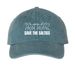 Save The Salties, a Teal Printed Pigment Dye Baseball Cap
