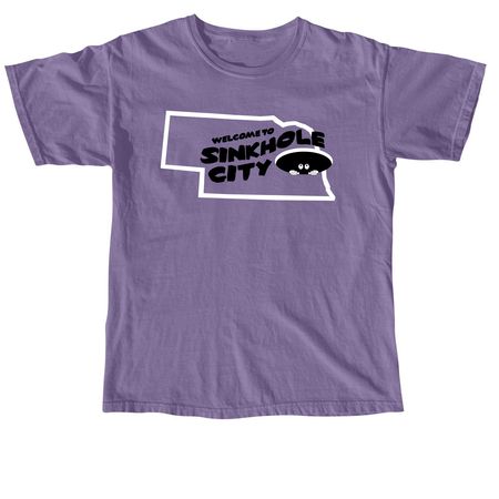 Sinkhole City, a Grape Comfort Colors Unisex Tee