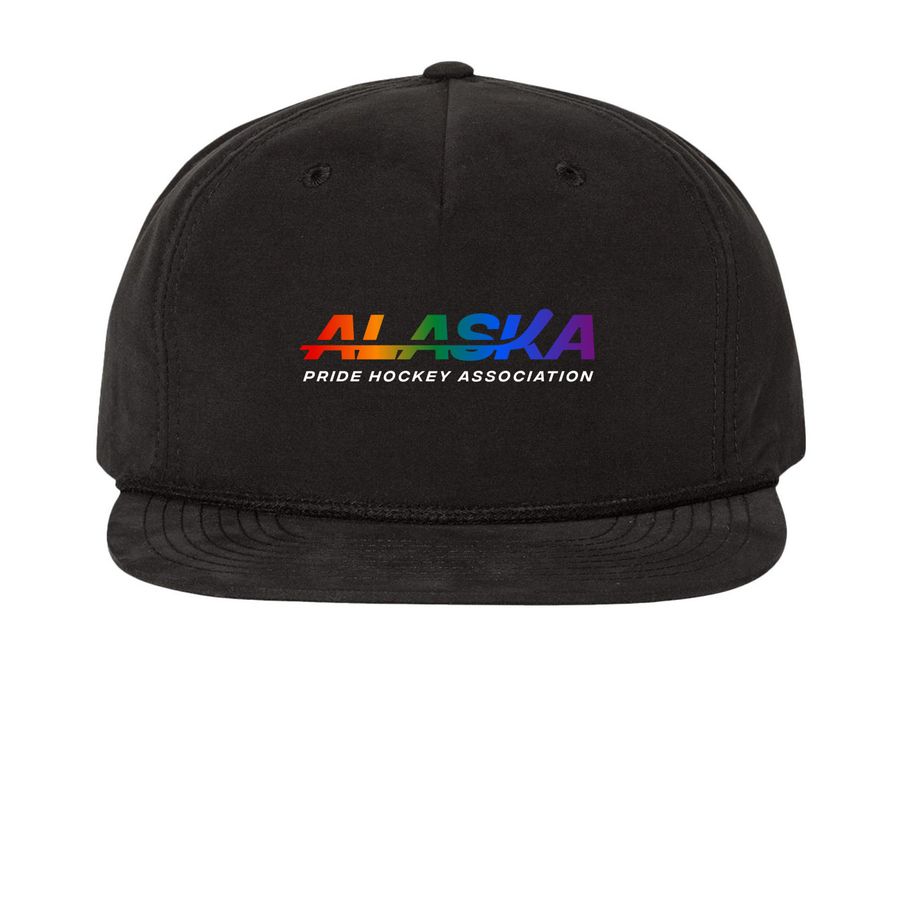 Alaska Pride Hockey Hats, a Black Printed Umpqua Snapback Cap