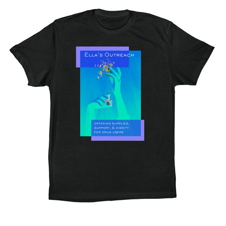 Narcan & flowers shirt, a Vintage Black Premium Cotton Tee