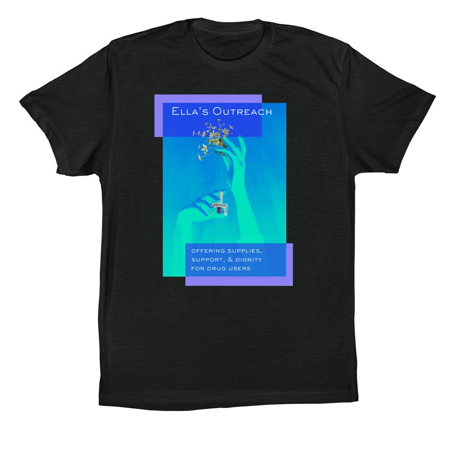 Narcan & flowers shirt, a Vintage Black Premium Cotton Tee