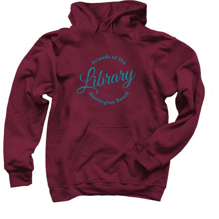 Friends of the Library, a Maroon Pullover Hoodie