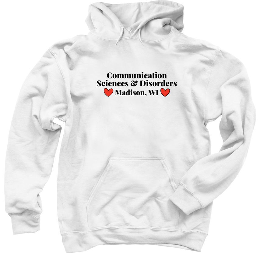 "hearing heart", a White Pullover Hoodie