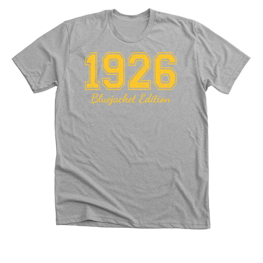 Bluejackets 100 Years Strong! (yellow), a Athletic Heather Premium Unisex Tee