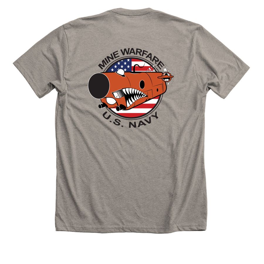 MK 48 Mine Neutralization Vehicle&nbsp;, a Heather Stone Premium Unisex Tee (back-view)