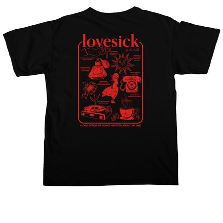 Lovesick Lyrics - dark colors, a Black Comfort Colors Unisex Tee