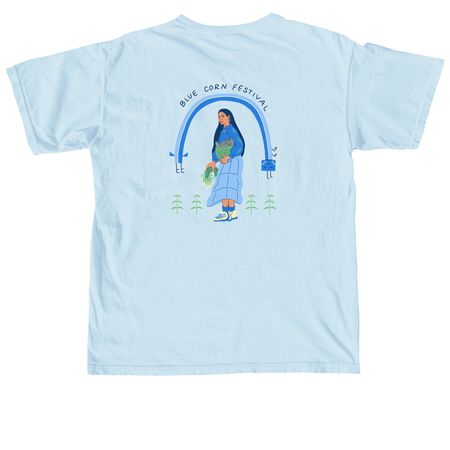 Blue Corn Baddie, a Chambray Comfort Colors Unisex Tee (back-view)