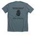 Help Protect Fishing Cats in the Wild, a Heather Slate Premium Unisex Tee (back-view)