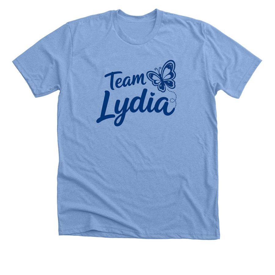 TEAM LYDIA - 2026, a Heather Carolina Blue Premium Unisex Tee